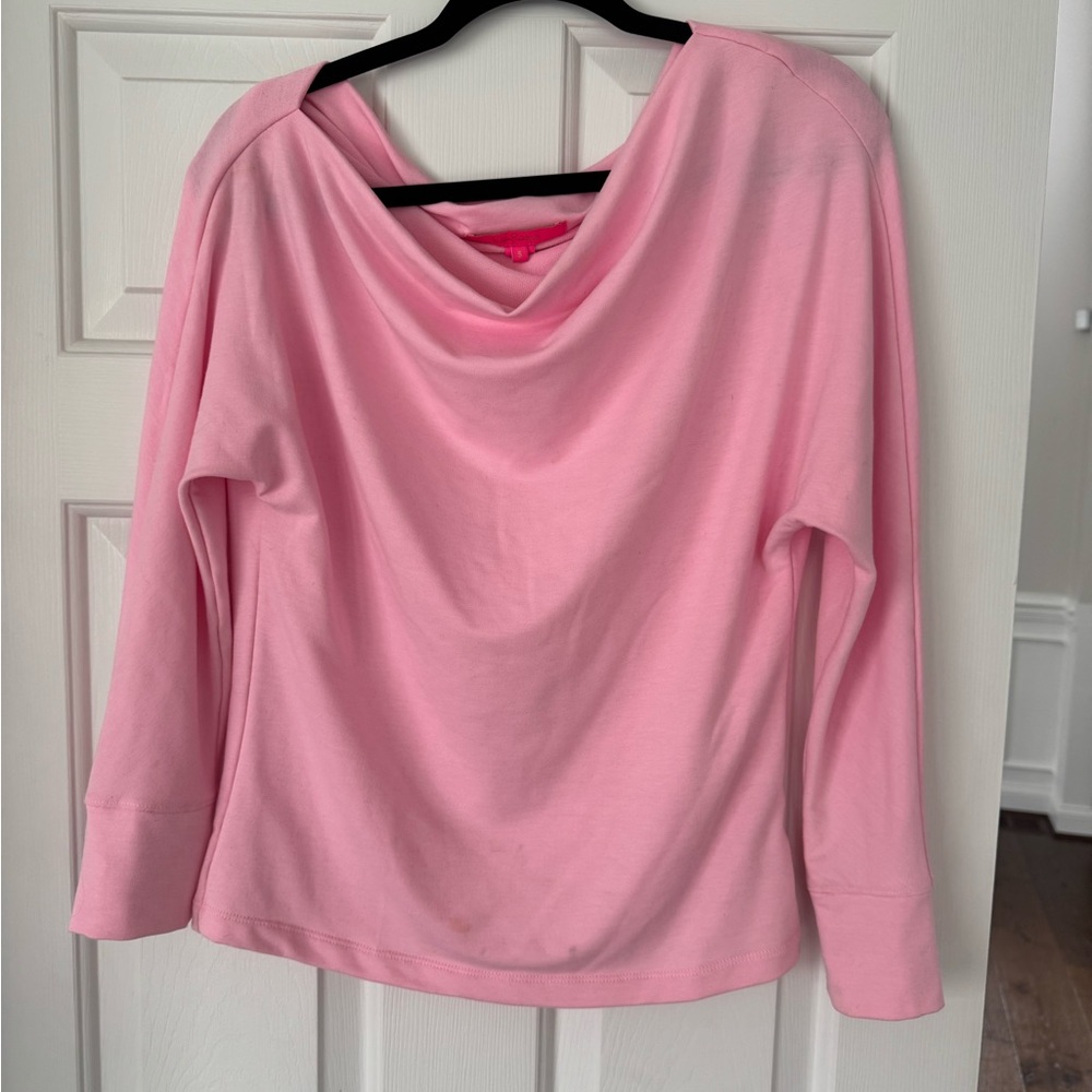 Lilly Pulitzer Pink Relaxed Long Sleeve Blouse